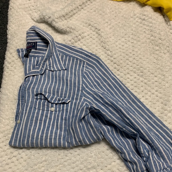Chaps blue pin stripped long sleeve - Picture 2 of 3